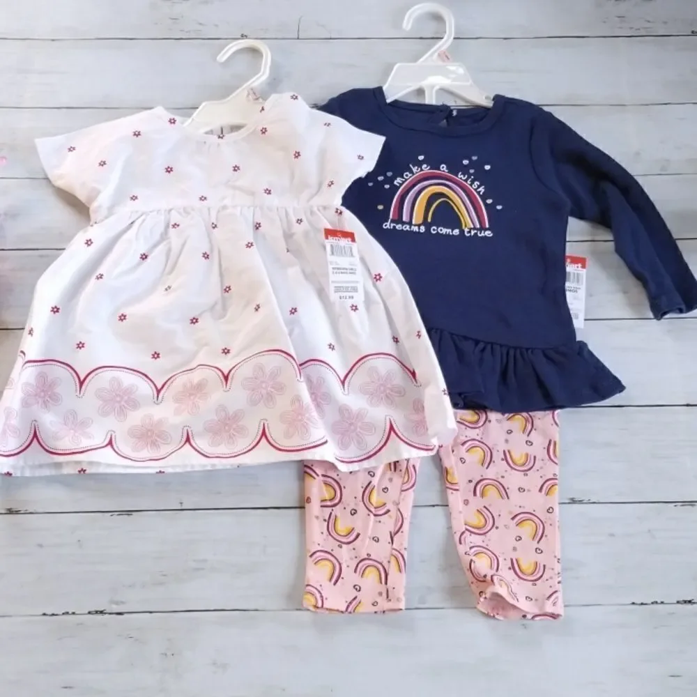 Baby Girl Clothing Outfit Bodysuit  Dress Bundle Size 6-9 Month